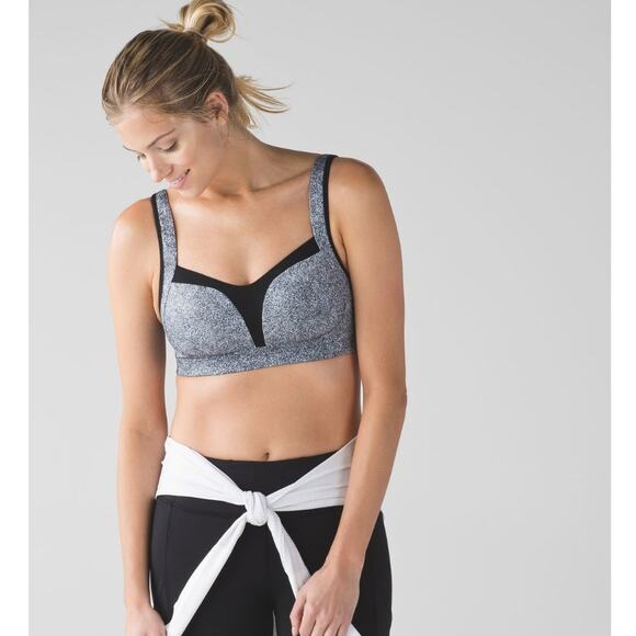 LULULEMON Ta Ta Tamer III High Support Sports Bra Rio‎ Mist White Black - Picture 1 of 9
